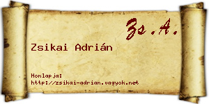 Zsikai Adrián névjegykártya